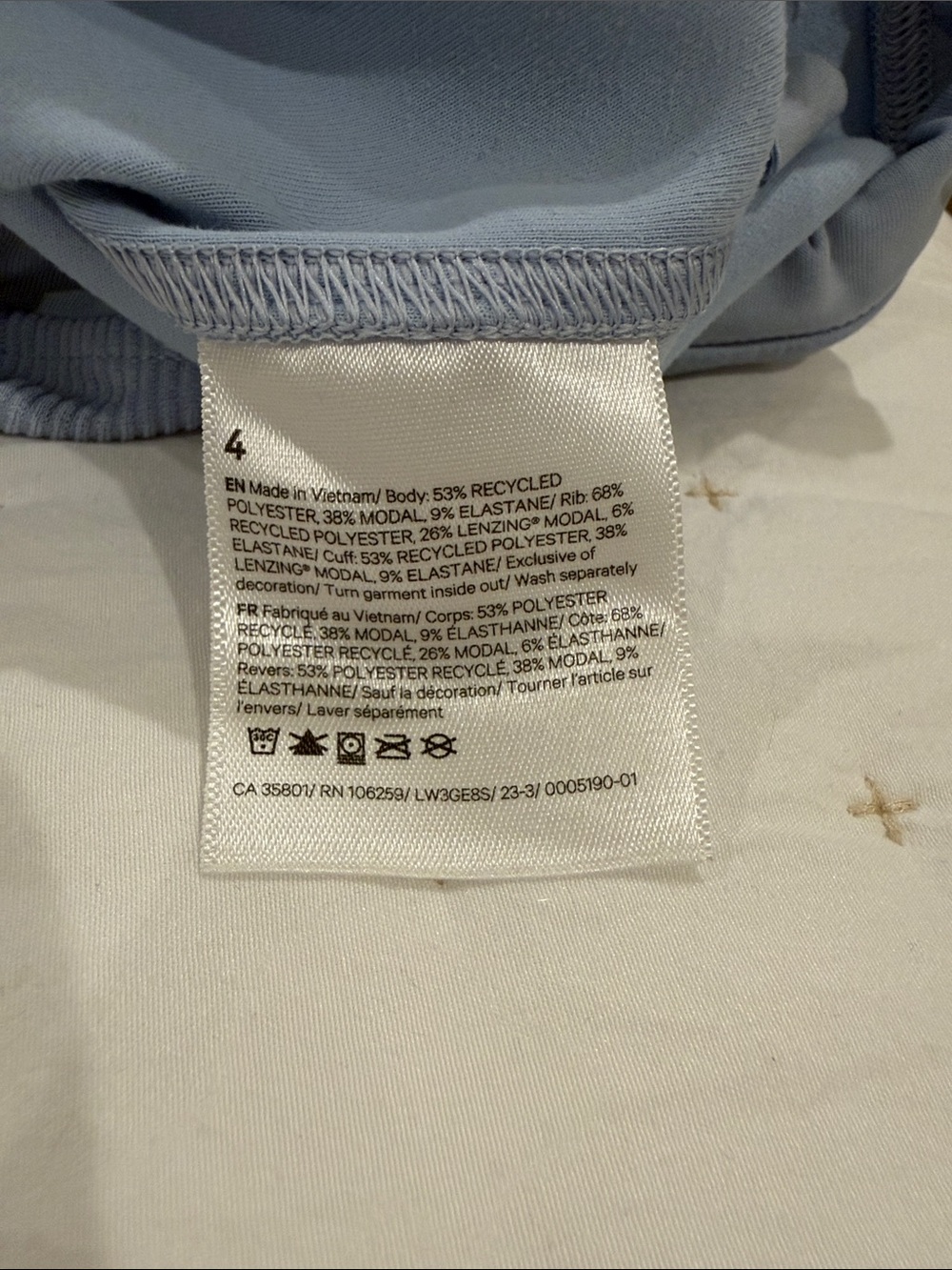 lululemon athletica Blue Denim Half-Zip Ribbed Pullover Sweatshirt - Picture 3 of 5
